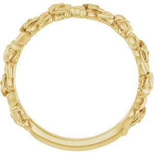 14K Yellow Gold Polished Rose Ring Size 7