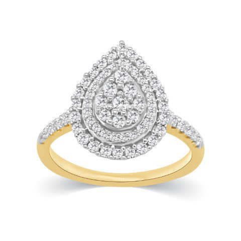 10K Yellow Gold 0.70 Cttw Diamond Ladies Ring