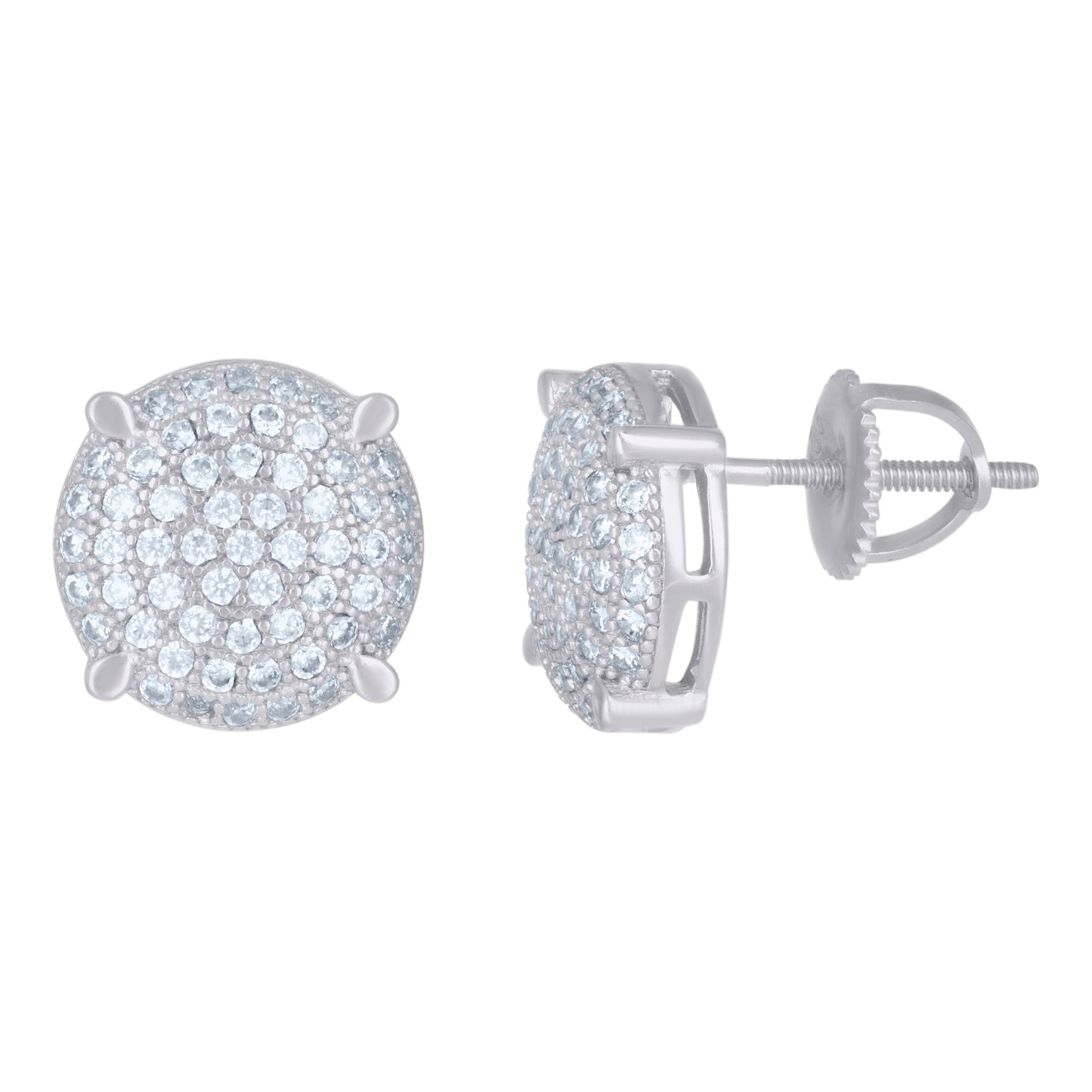 Sterling Silver Or Yellow-Tone Mens Cubic-Zirconia Fashion Stud Earrings