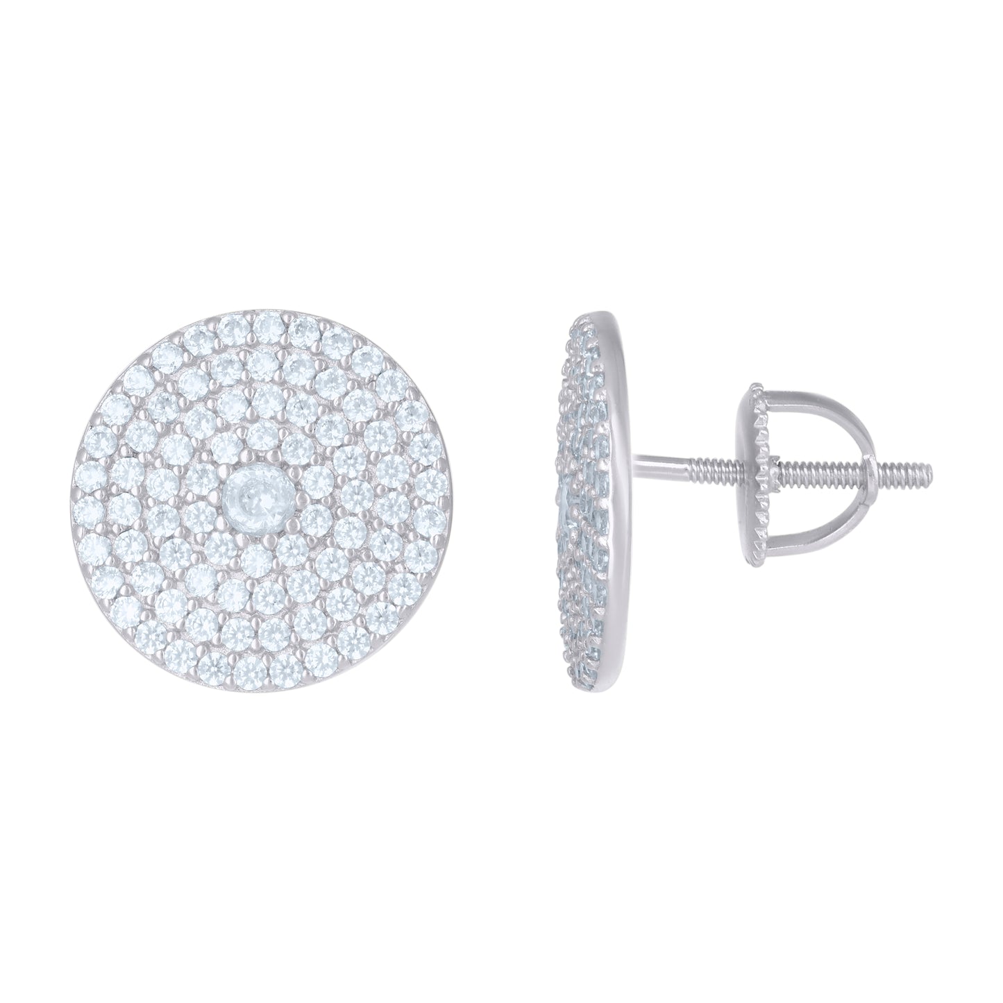 Sterling Silver Or Yellow-Tone Mens Cubic-Zirconia Fashion Stud Earrings