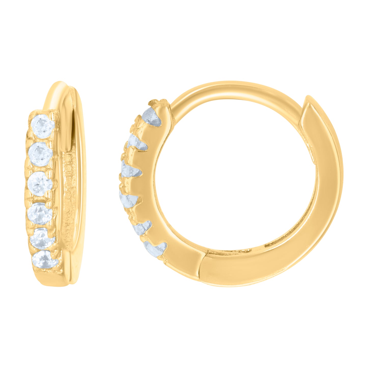 Sterling Silver Or Yellow-Tone Womens Cubic-Zirconia Single Row Endless Hoop Earrings