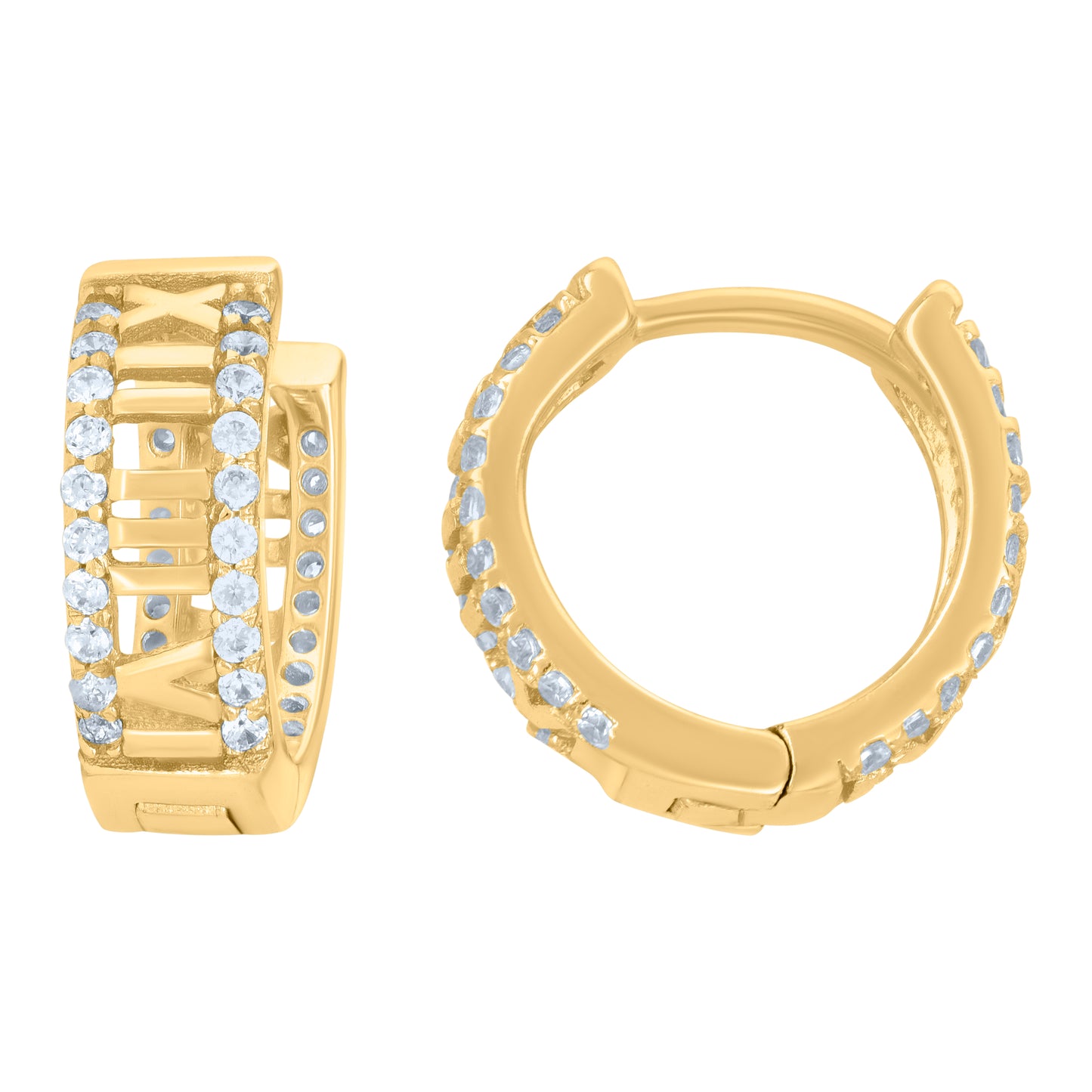 Sterling Silver Or Yellow-Tone Womens Cubic-Zirconia Fashion Endless Hoop Earrings