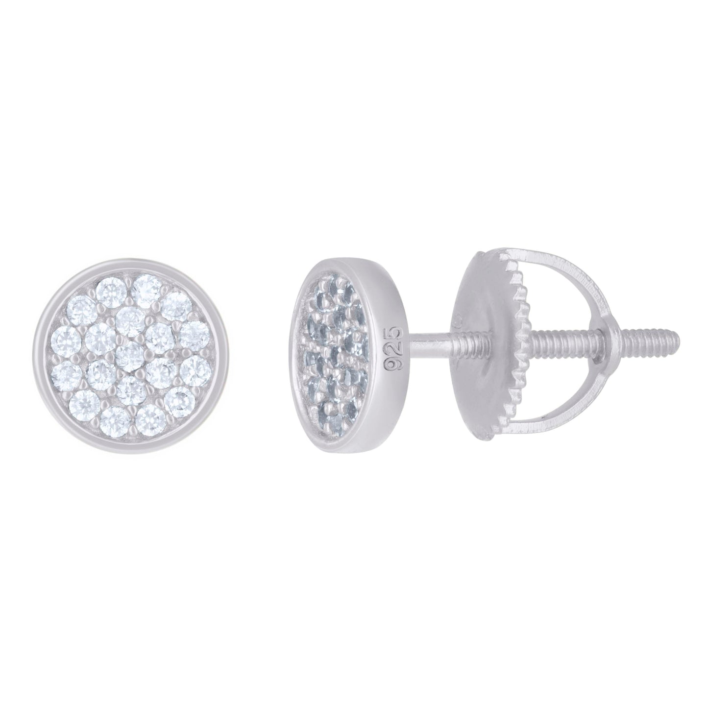 Sterling Silver Or Yellow-Tone Mens Cubic-Zirconia Fashion Stud Earrings