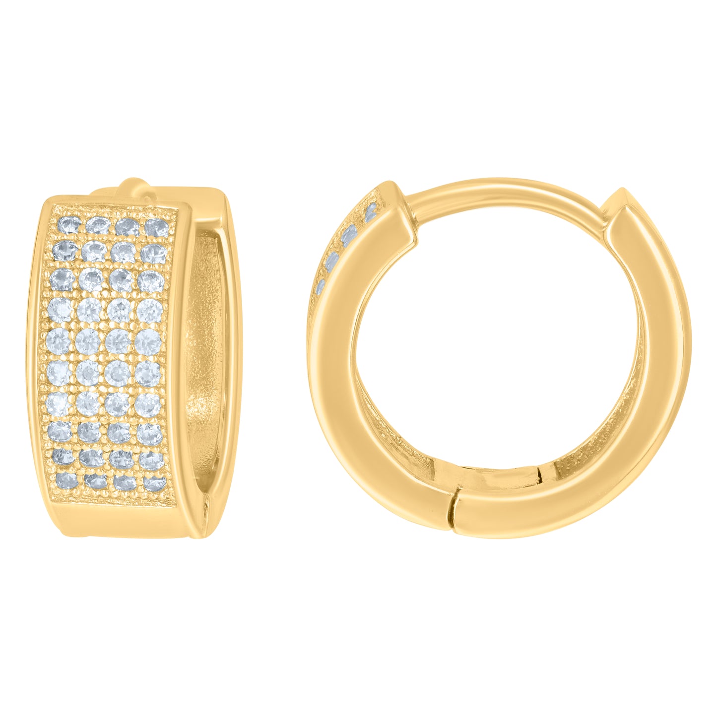 Sterling Silver Or Yellow-Tone Womens Cubic-Zirconia Four Row Endless Hoop Earrings