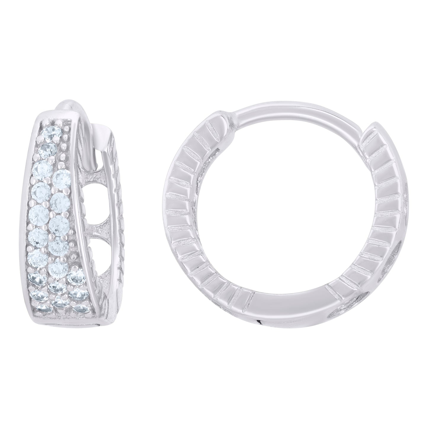 Sterling Silver Or Yellow-Tone Womens Cubic-Zirconia Fashion Endless Hoop Earrings