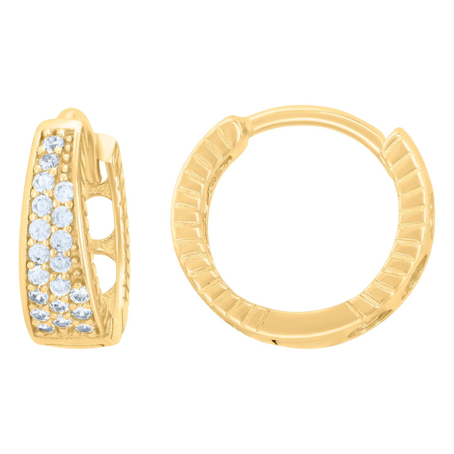 Sterling Silver Or Yellow-Tone Womens Cubic-Zirconia Fashion Endless Hoop Earrings