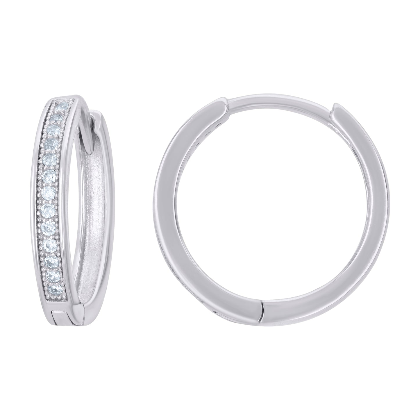 Sterling Silver Or Yellow-Tone Womens Cubic-Zirconia Single Row Endless Hoop Earrings