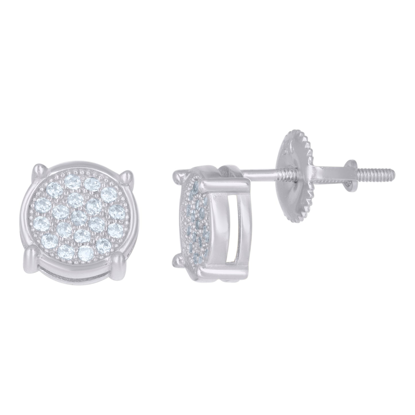 Sterling Silver Or Yellow-Tone Mens Cubic-Zirconia Fashion Stud Earrings