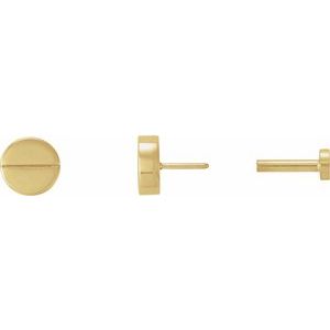 14K Yellow Gold 4.9 Mm Pair Press Fit Back 4 Mm Polished Geometric Earrings With Press Fit Closure
