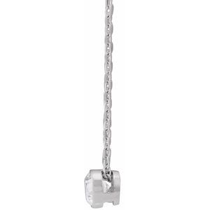 14K White Gold Round 4Mm G-H I1 1/4 Ctw Natural Diamond Ultra-Lightweight Solitaire Adjustable Necklace, Length: 18 In