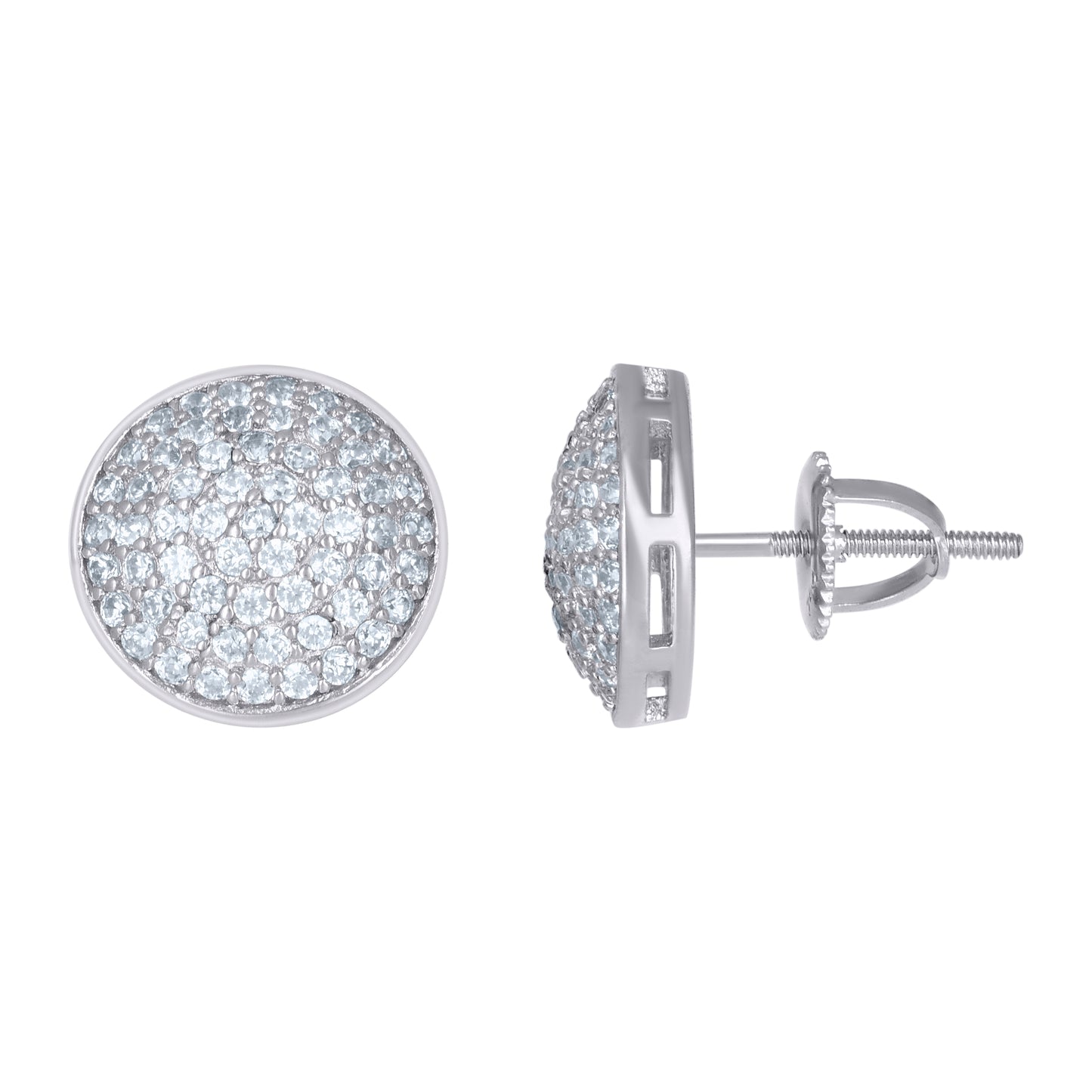 Sterling Silver Or Yellow-Tone Mens Cubic-Zirconia Fashion Stud Earrings