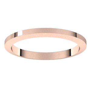 14K Yellow Or White Or Rose Gold Trapezoid Flat Band