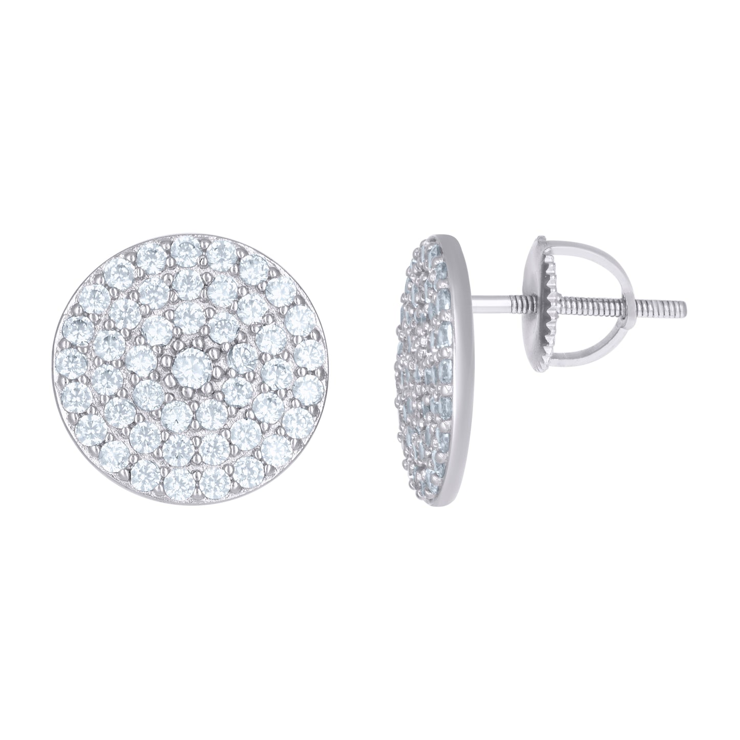 Sterling Silver Or Yellow-Tone Mens Cubic-Zirconia Fashion Stud Earrings