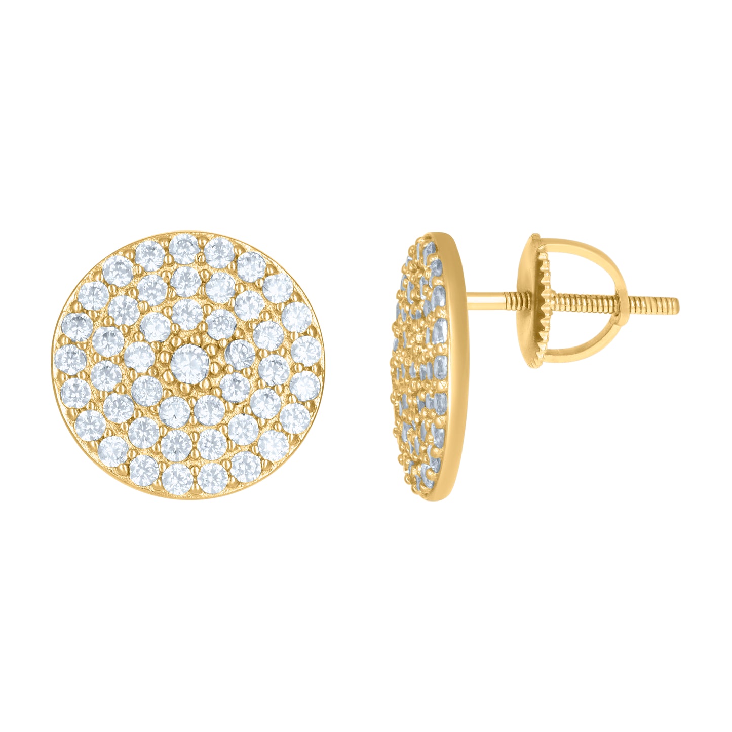 Sterling Silver Or Yellow-Tone Mens Cubic-Zirconia Fashion Stud Earrings