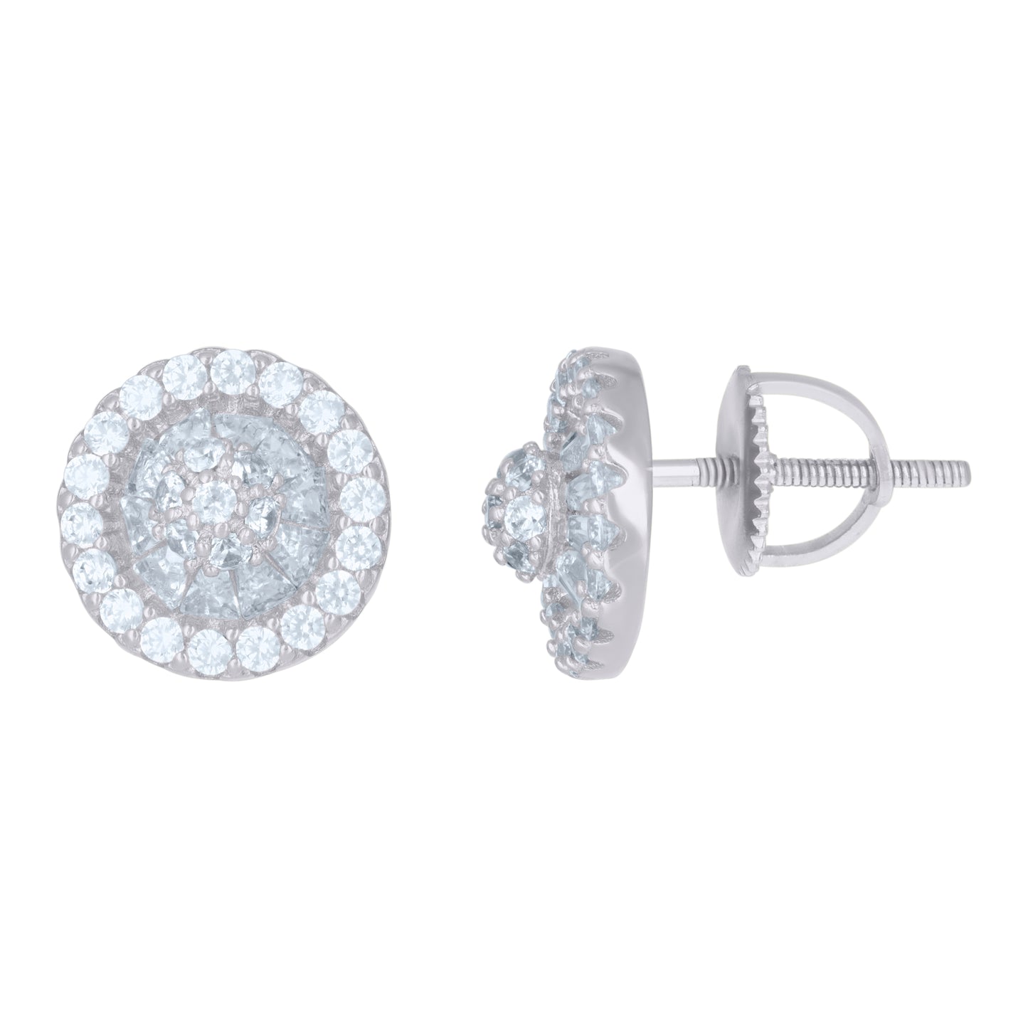 Sterling Silver Or Yellow-Tone Mens Cubic-Zirconia Fashion Stud Earrings