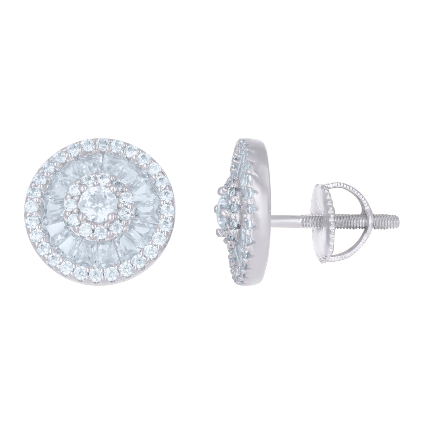 Sterling Silver Or Yellow-Tone Mens Cubic-Zirconia Fashion Stud Earrings