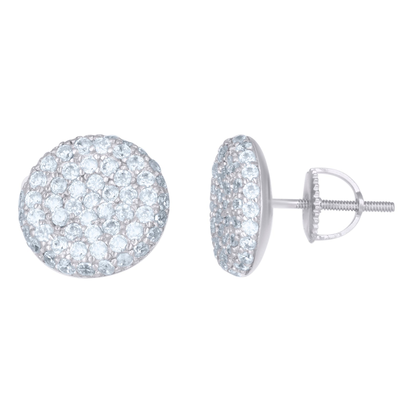 Sterling Silver Or Yellow-Tone Mens Cubic-Zirconia Fashion Stud Earrings