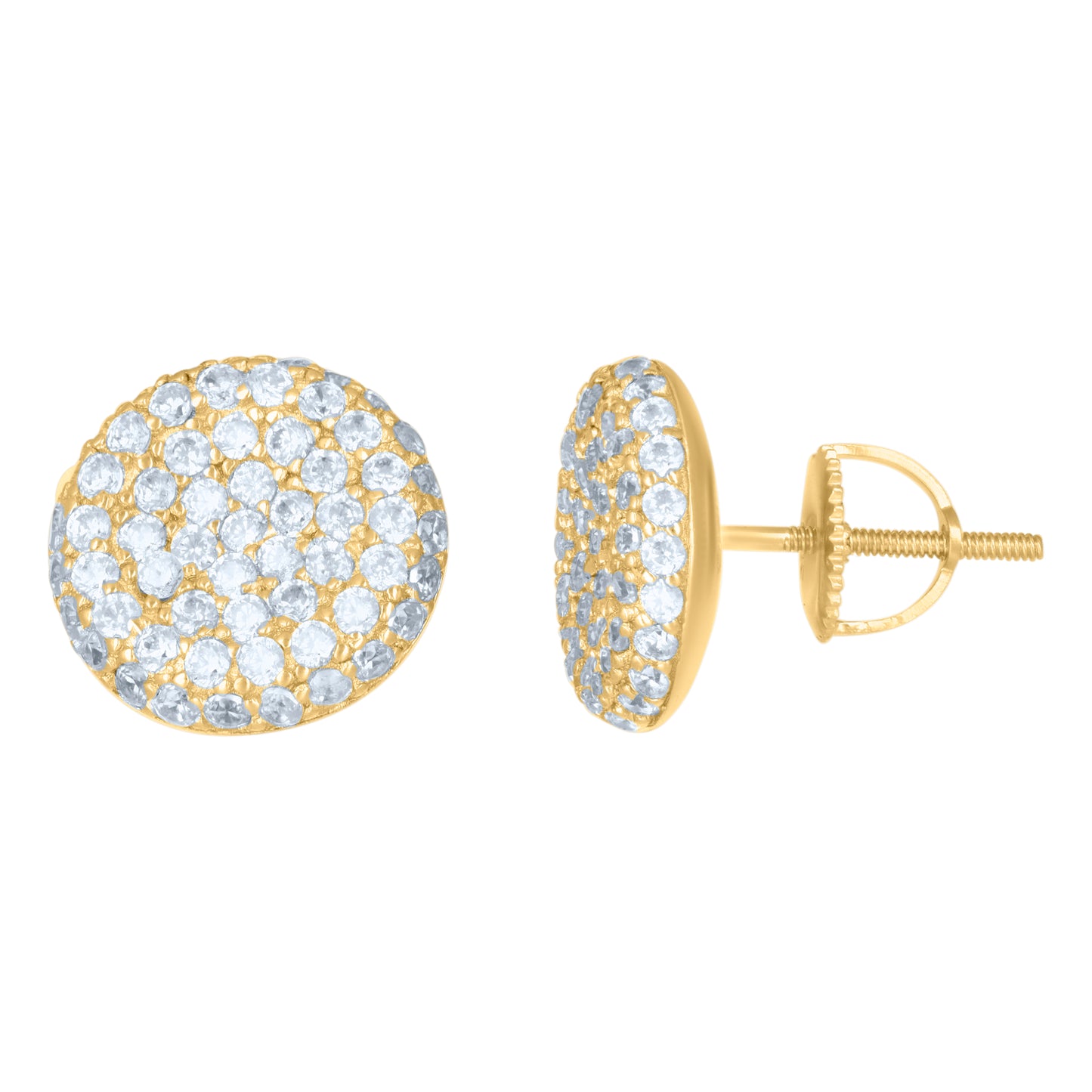 Sterling Silver Or Yellow-Tone Mens Cubic-Zirconia Fashion Stud Earrings