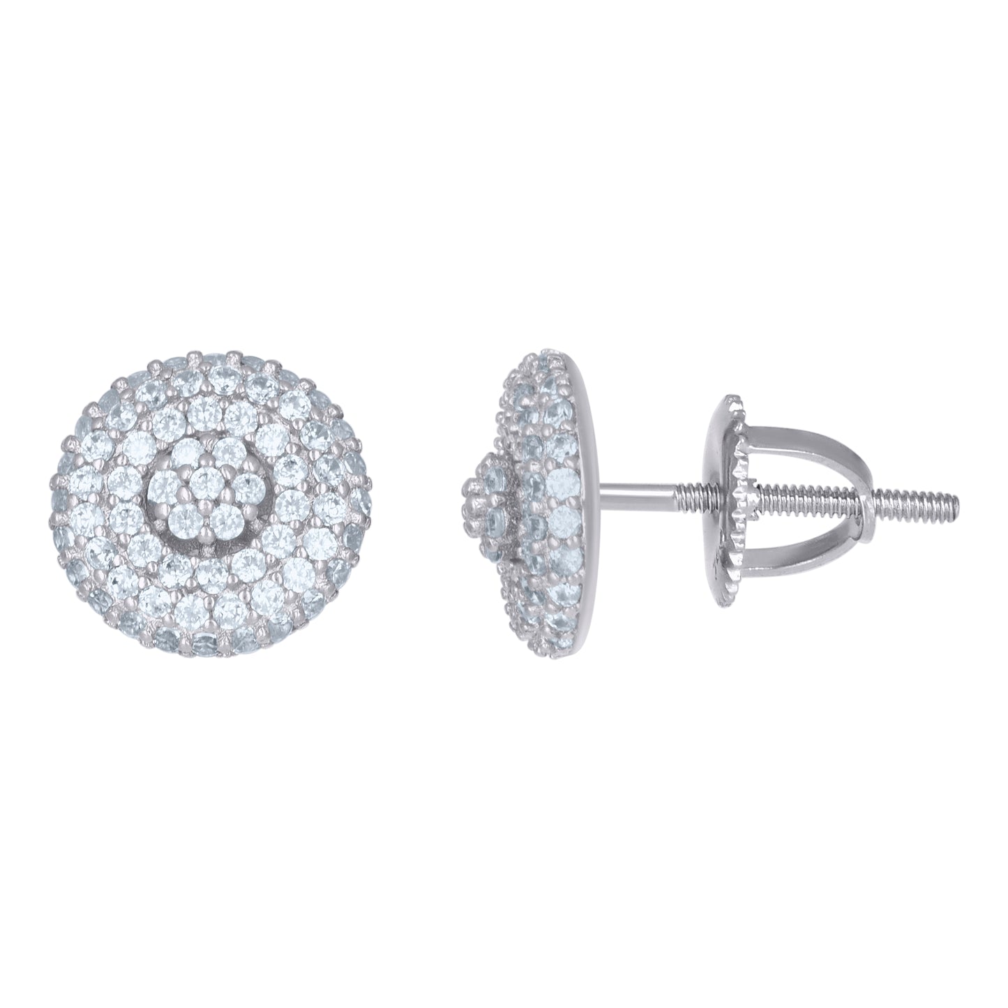 Sterling Silver Or Yellow-Tone Mens Cubic-Zirconia Fashion Stud Earrings