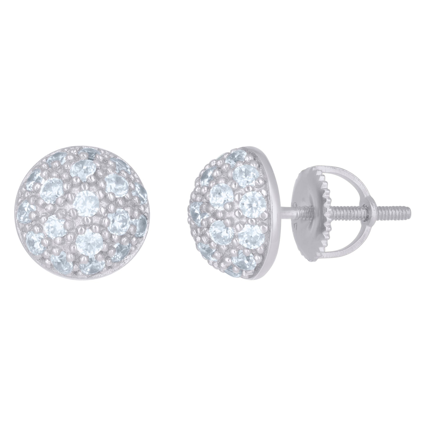 Sterling Silver Or Yellow-Tone Mens Cubic-Zirconia Fashion Stud Earrings