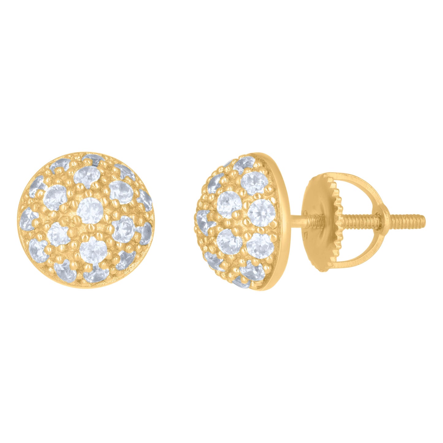 Sterling Silver Or Yellow-Tone Mens Cubic-Zirconia Fashion Stud Earrings
