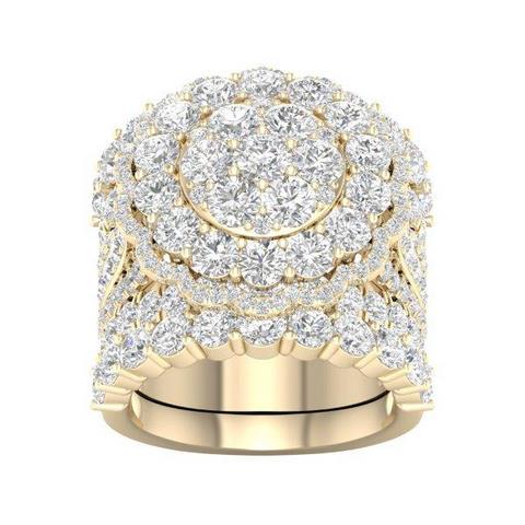 10K Yellow Gold 6.00 Cttw Diamond Ladies 2 Band Ring