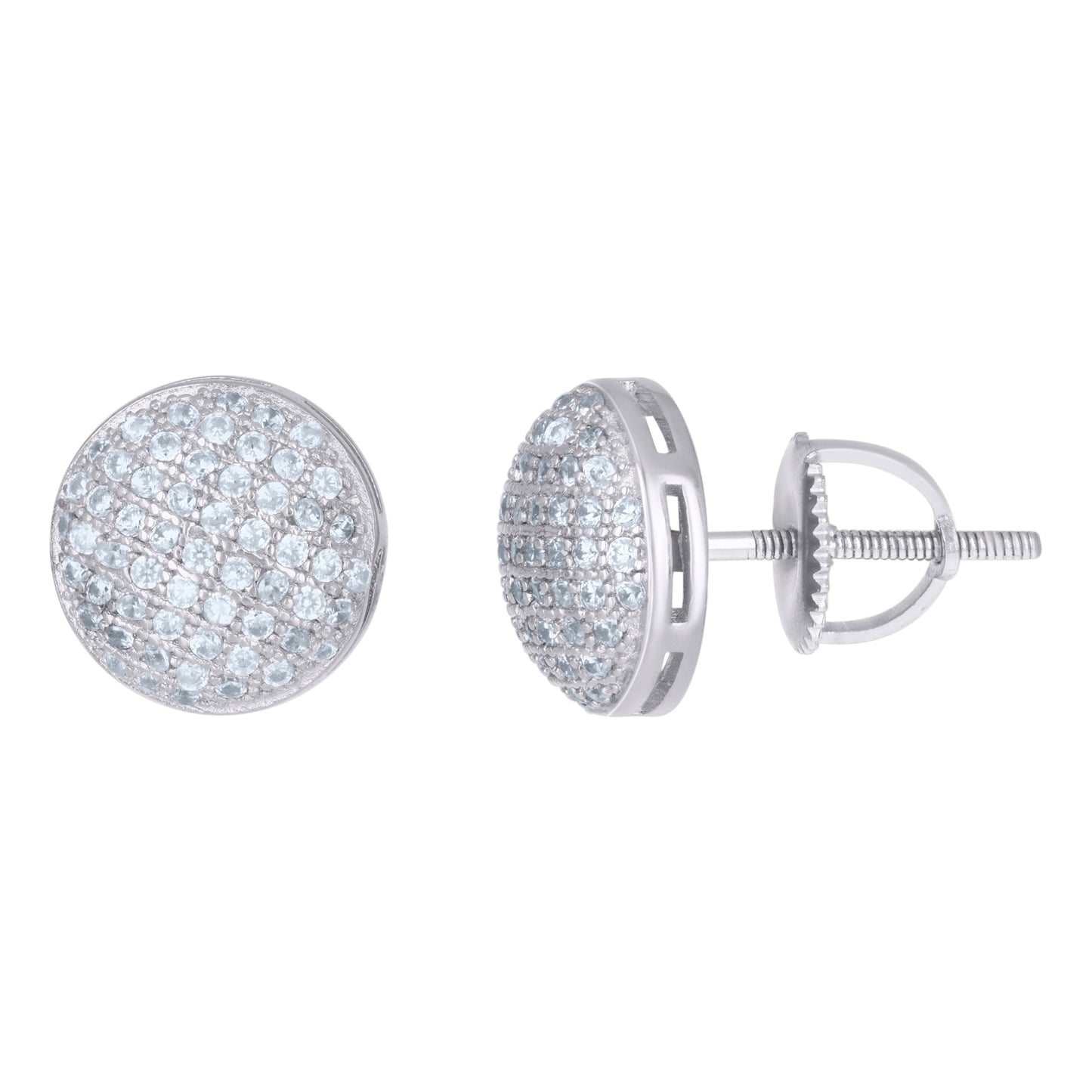 Sterling Silver Or Yellow-Tone Mens Cubic-Zirconia Fashion Stud Earrings