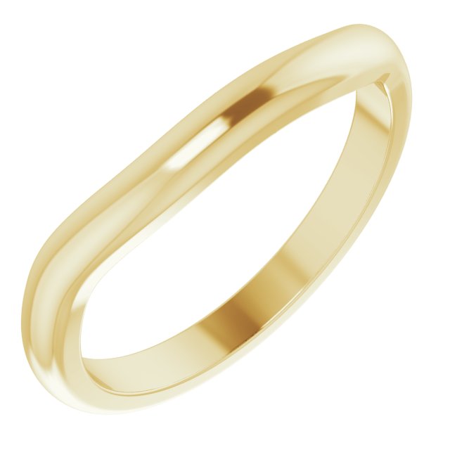 14K Yellow Gold  6 X 4 Mm Oval 5.2 Mm Polished Contour Matching Band, Size 7