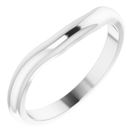 14K Yellow Or White Gold  Or Platinum 5 X 3 Mm Oval 4 Mm Polished Contour Matching Band, Size 7