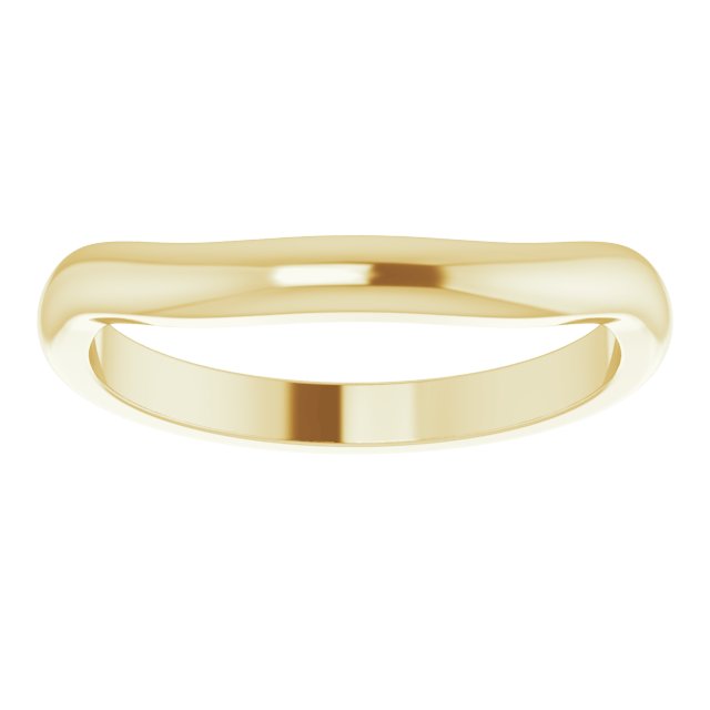 14K Yellow Gold  6 X 4 Mm Oval 5.2 Mm Polished Contour Matching Band, Size 7