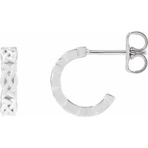 Sterling Silver Pair Celtic Inspired Hoop Earrings, Length: 10.25 Mm, Thickness: 2.72 Mm