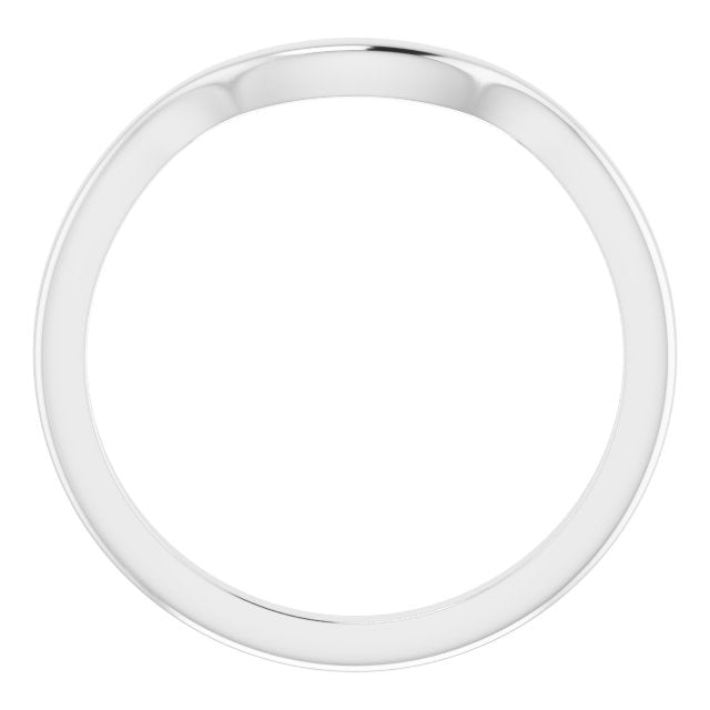 14K White Gold  3 X 3 X 3 Mm Triangle 5 Mm Polished Matching Band, Size 7