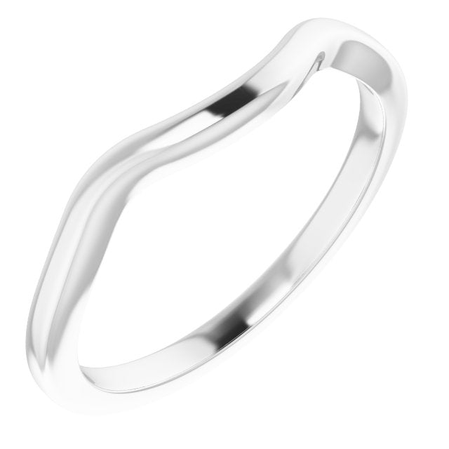 14K White Gold  3 X 3 X 3 Mm Triangle 5 Mm Polished Matching Band, Size 7