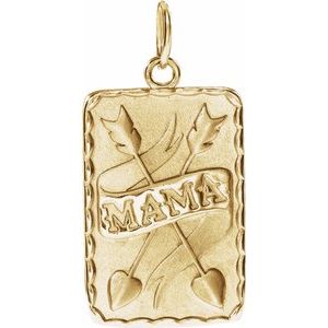 14K Yellow Gold 17.96 X 10.6 Mm Polished Mama Pendant