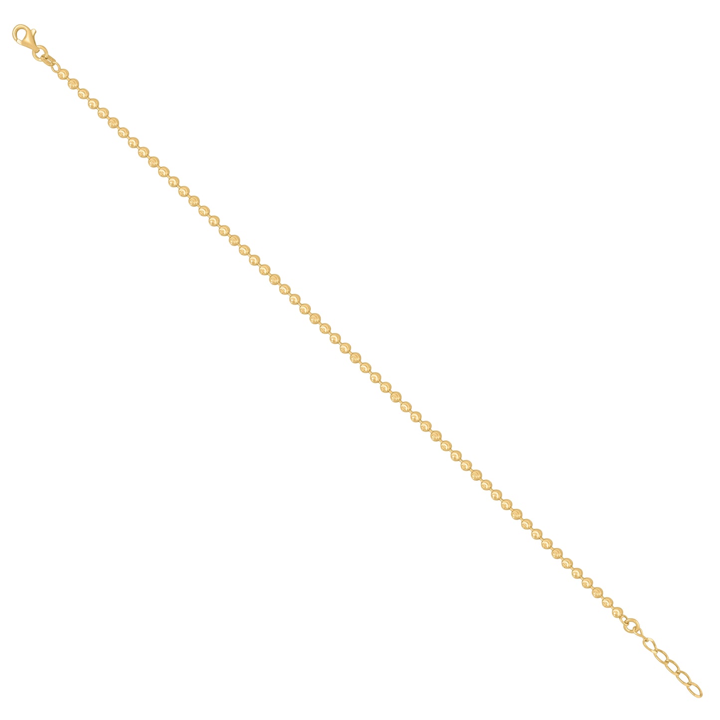 Sterling Silver Womens Moon-Cut Chain Anklet 3 mm Size 10 Inches