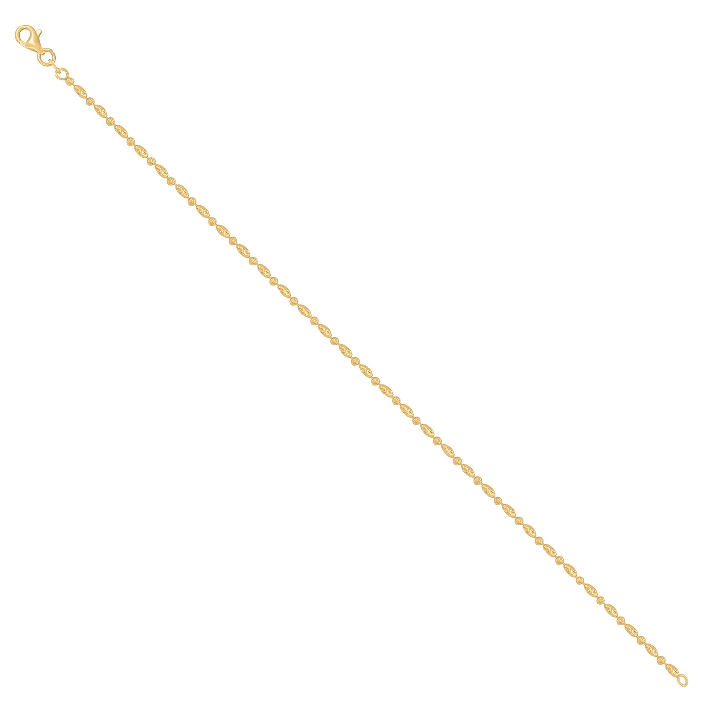 Sterling Silver Womens Typhoon Chain Anklet 2 mm Size 10 Inches