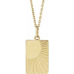 14K Yellow Gold 16.78 X 9.97 Mm 16-18 In Polished Sun Necklace