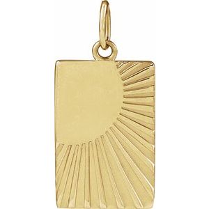 14K Yellow Gold 16.78 X 9.97 Mm Polished Sun Pendant