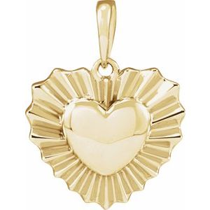 14K Yellow Gold 13.48 X 12.8 Mm Polished Heart Pendant