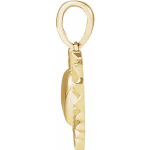 14K Yellow Gold 13.48 X 12.8 Mm Polished Heart Pendant
