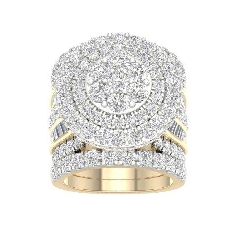 10K Yellow Gold 5.00 Cttw Diamond Ladies 2 Band Ring