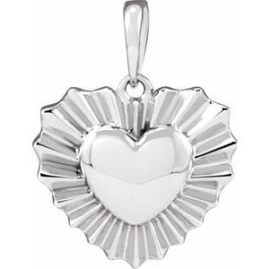 Sterling Silver 13.48 X 12.8 Mm Polished Heart Pendant