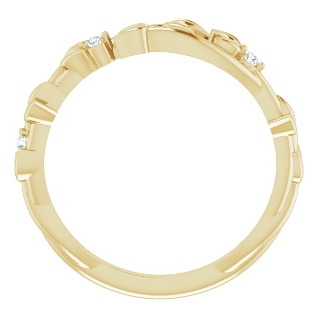 14K Yellow Gold Round 1.5Mm Si2-Si3, G-H Polished .04 Ctw Natural Diamond Matching Band, Size 7