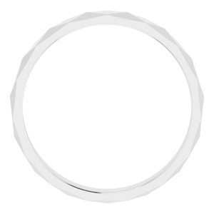 10K White Gold Polished Diamond Pattern Wedding Band
