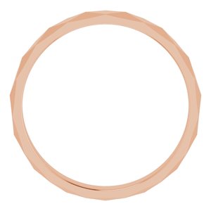 18K Yellow Or White Or Rose Gold Geometric Faceted Flat Band