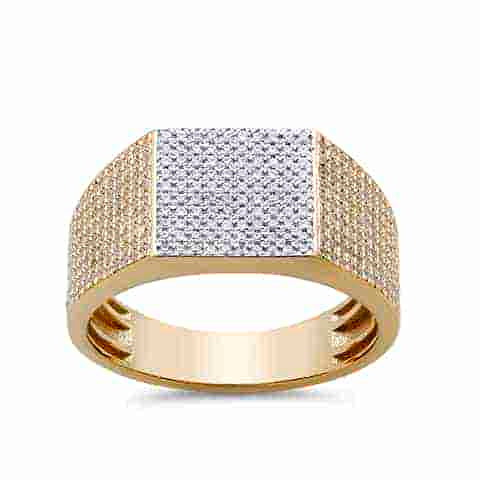 10K Two Tone Gold 0.73  Cttw Diamond Mens Ring