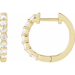 14K Yellow Gold Pair Round Shape 1.8Mm Si1-Si2, Gh 1/3 Ctw Lab-Grown Diamond Hoop Earrings, Length: 15.9 Mm, Thickness: 2 Mm