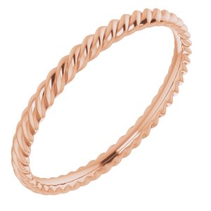 18K Yellow Or White Or Rose Gold Skinny Rope Band