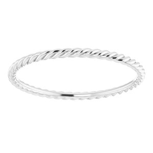 14K X1 White Gold Skinny Rope Band