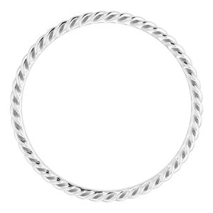 14K X1 White Gold Skinny Rope Band